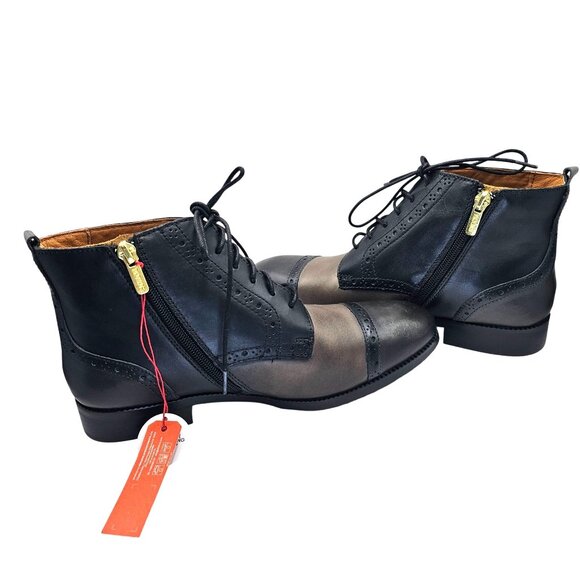 Pikolinos 8.5 Royal Flat Lace-Up Ankle Boots Lead EU 39 New w/Tag No Box - Picture 10 of 16
